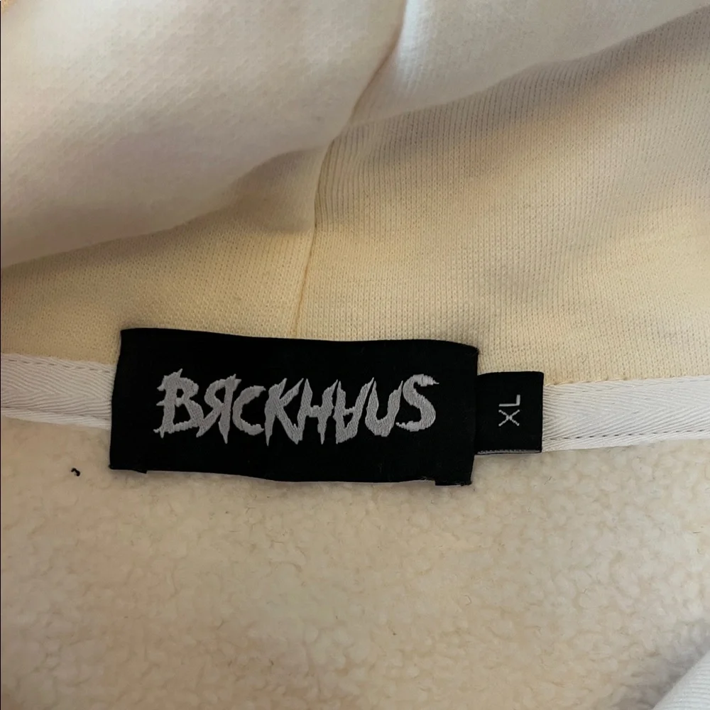 Cream Hoodie with Graphic Design - Picture 3 of 10